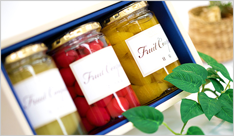 くだもの屋さんのコンポートとフルーツゼリー